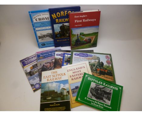 HUGH MOFFAT: EAST ANGLIA'S FIRST RAILWAYS, 1987, orig cl, d/w + DENNIS CROSS: SUFFOLK'S RAILWAYS, 1993, 1st edn, orig card wr