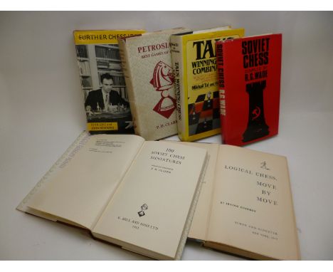 IRVING CHERNEV: LOGICAL CHESS MOVE BY MOVE, 1957, orig cl bkd bds + P H CLARKE, 2 ttls: 100 SOVIET CHESS MINIATURES, 1963, 1s