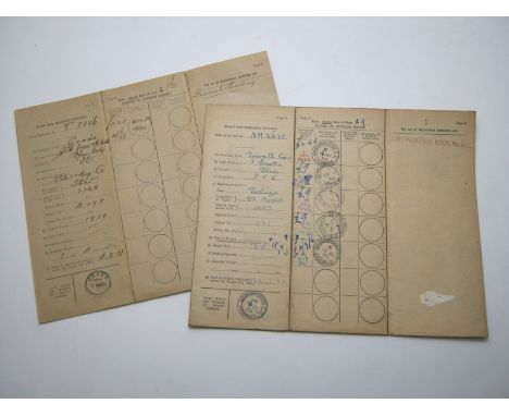 Two Vintage Vehicle Logbooks 1921 Star Open Body Lorry, reg no:  T8506, Continuation Logbook issued by Devon CC in 1925, cove