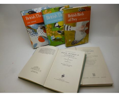 LESLIE BROWN: BRITISH BIRDS OF PREY, 1976, 1st edn, New Naturalist Series No 60, orig cl, d/w + ERIC SIMMS: BRITISH THRUSHES,