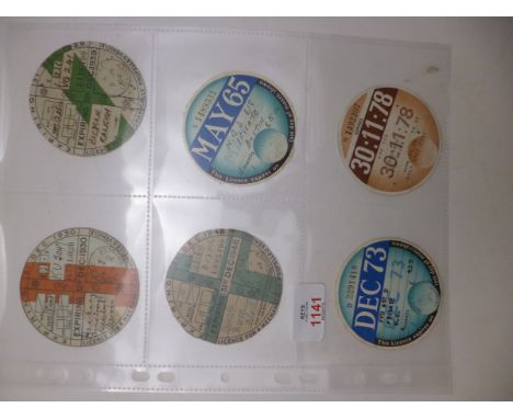 Six Vintage Vehicle Tax Discs 1930 to 1978 inc 1930 31 Dec (annual) Armstrong Syddeley maroon reg no: KU5047, Licensed by Lee