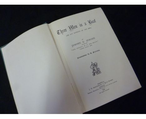 JEROME K JEROME: THREE MEN IN A BOAT, 1889, 1st edn, 2nd issue, orig cl, VGC  
