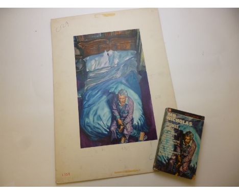 Orig cover artwork for THOMAS HINDE: MR NICHOLAS, Corgi books 1966, approx. size 14 1/2" by 9" with accompanying book, orig w