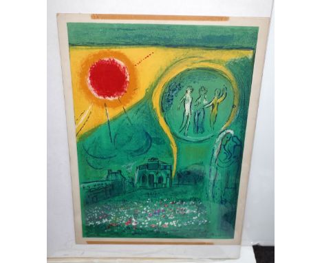 Marc Chagall (Franco-Russian 1887-1985), Carousel du Louvre (from Le Miroir), C.1954, unsigned print, approximately 38 by 27.