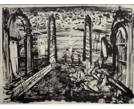 John Craxton (1922-2009), untitled, lithograph, 21cm x 27cm. DDS