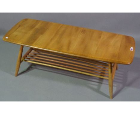 Ercol; a 20th century elm rectangular coffee table, 104cm wide x 34cm high. 