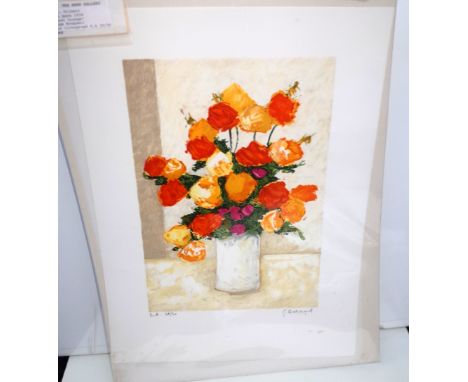 Gilbert Artaud (French 1934- ), Bouquet Orange, lithographic print, signed, EA 29/30, approximately 35.5 by 25cms and seven o