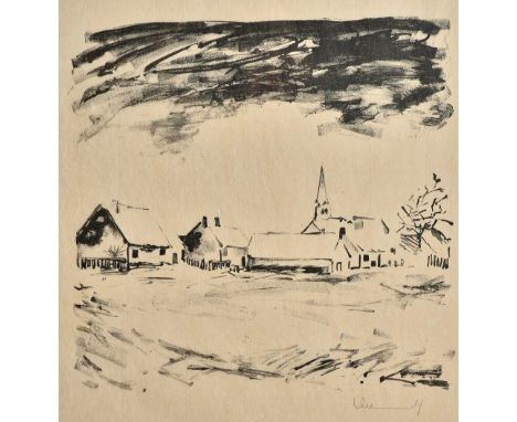 Maurice De Vlaminck (French 1876-1958), Le Village, lithograph on chine paper, signed, approximately 38 by 28cms. DDS Illustr