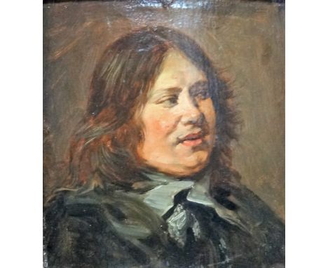 Follower of Frans Hals, Portrait of a gentleman, oil on panel, 19cm x 17cm. 