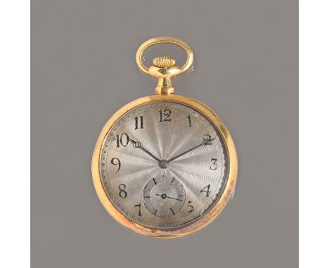 A gold cased, keyless wind, openfaced gentleman's dress watch, with a gilt jewelled lever movement, detailed B &amp; Co, the 