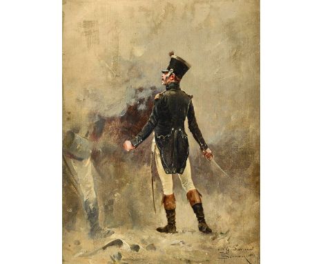 Francois Schommer (1850-1935), Portrait of Gustave Larroumet, oil on canvas, signed, dated and inscribed 'a Mr G. Larroumet/F