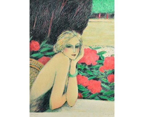 Jean-Pierre Cassigneul (French 1935- ), Le Bracelet Vert, colour lithograph, signed, XVII/XXV, approximately 51.5 by 43cms. D