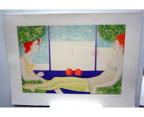 Leonor Fini (Argentinian 1907-1996), Two Oranges, colour lithograph, signed, 204/250, approximately 38.5 by 58cms.
