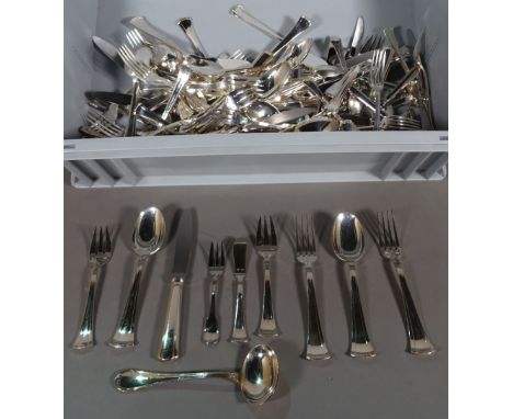 Puiforcat; A large quantity of silver plated flatware. 