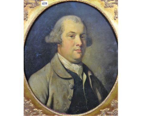 English School (late 18th century), Portrait of a gentleman, oval, 59cm x 49cm.