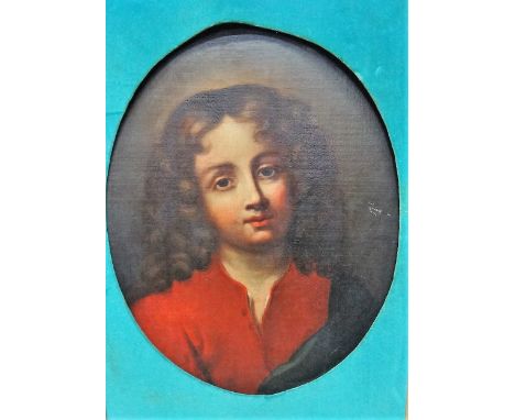 Continental School (19th century), Portrait of a child, oil on canvas, oval, 47cm x 37cm.
