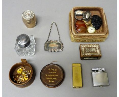 Five brooches and pins, an 18ct gold circular cased lady's wristwatch, the jewelled movement detailed Zenith, import mark Gla