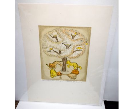 Christine Chagnoux (French 1939- ), L'Arbre de la Guerre et de la Paix, colour lithograph, signed and numbered V/CL, approxim