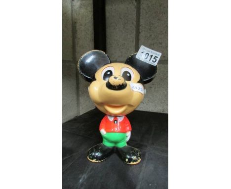 A 1976 Mattel plastic talking Mickey Mouse, used but in working order. 18 cm tall.