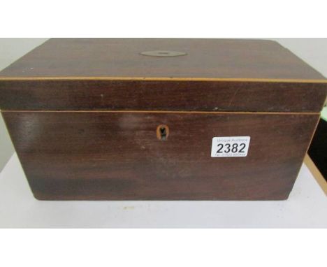 A Victorian rosewood tea caddy (missing 1 internal lid and mixing bowl).