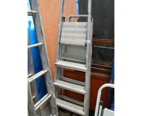 Two good aluminium step ladders.