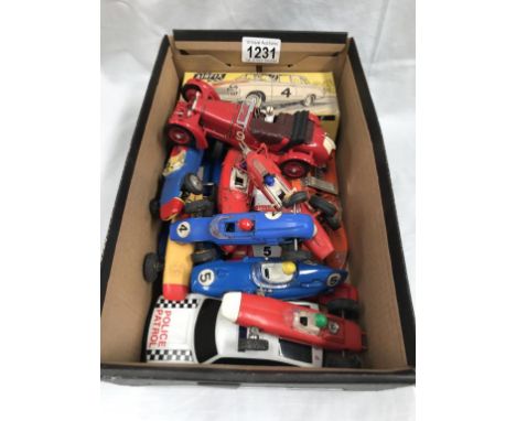 A selection of Scalextric &amp; Airfix slot cars including 21hp Alpha Romeo