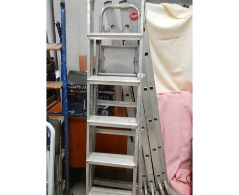 Two good aluminium step ladders.