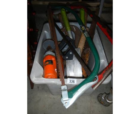A box of tools including tools.