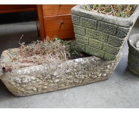 A rectangular planter and a square planter.