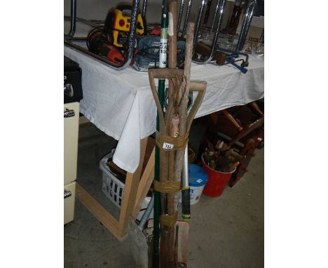 A quantity of garden tools.