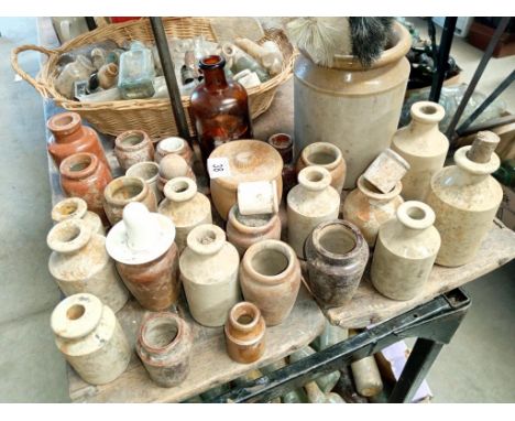 A large lot of glazed pottery &amp; pipe cleaners