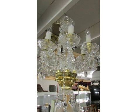 A superb quality 6 lamp crystal chandelier.
