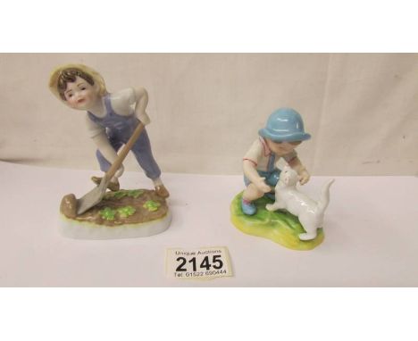 Two Royal Worcester figurines - Saturday's Boy and September.