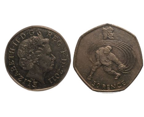 UNITED KINGDOM. Elizabeth II, 1952-2022. CuproNickel 50 Pence, 2011. Royal Mint. Celebrating the London 2012 Olympic Games. T