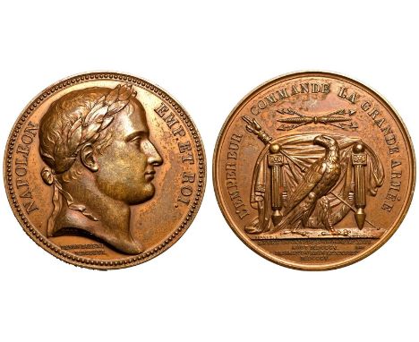FRANCE. FIRST FRENCH EMPIRE. Napoleon I. Bronze Medal, 1805. Restrike. Commemorating the breaking of camp at Boulogne and the