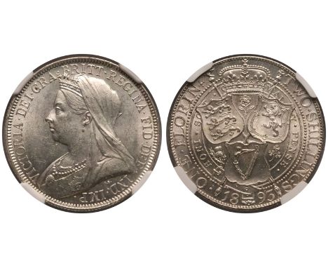 UNITED KINGDOM. Victoria, 1837-1901. Silver Florin, 1893. Royal Mint. Crowned, old and veiled bust of Queen Victoria facing l