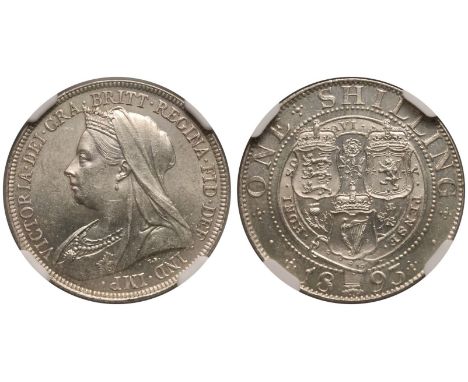 UNITED KINGDOM. Victoria, 1837-1901. Silver Shilling, 1893. Royal Mint. Crowned, old and veiled bust of Victoria facing left;