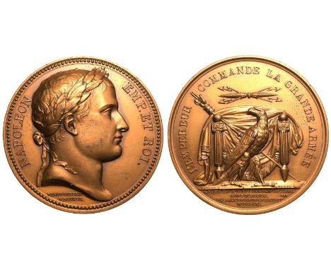 FRANCE. FIRST FRENCH EMPIRE. Napoleon I. Bronze Medal, 1805. Restrike. Commemorating the breaking of camp at Boulogne and the