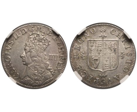 ENGLAND. Charles II, 1660-85. Silver Fourpence (Groat), ND (1662-1670). CAROLVS·II·D·G·M·B·F&amp;H·REX, crowned bust left, de