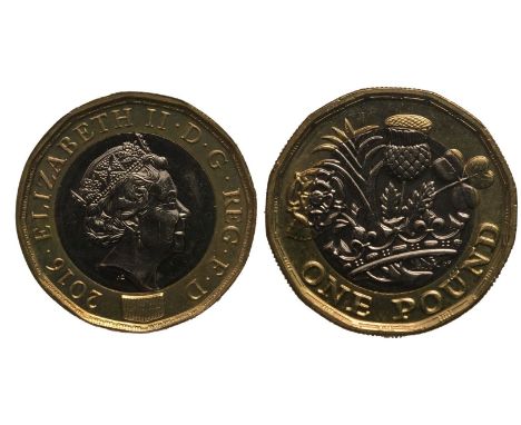 UNITED KINGDOM. Elizabeth II, 1952-2022. Bimetallic One Pound, 2016. Royal Mint. The bimetallic 12-sided pound coin was intro