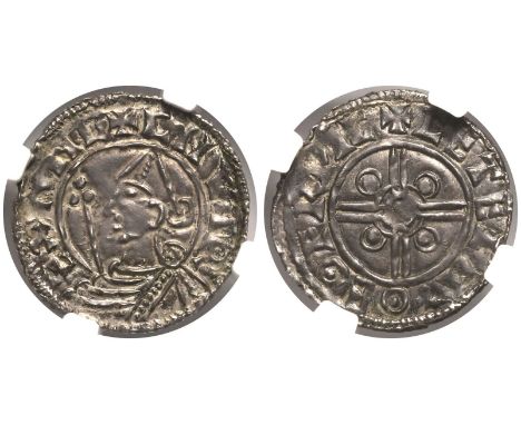 ENGLAND. ANGLO-SAXON. Cnut, 1016-1035. Silver Penny, 1024-1030. Obv: helmeted bust left with sceptre, legend around. Rev: pel