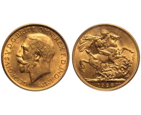 AUSTRALIA. George V, 1910-36. Gold Sovereign, 1928 M. Melbourne. A low mintage, rare date from Melbourne mint. As the Western