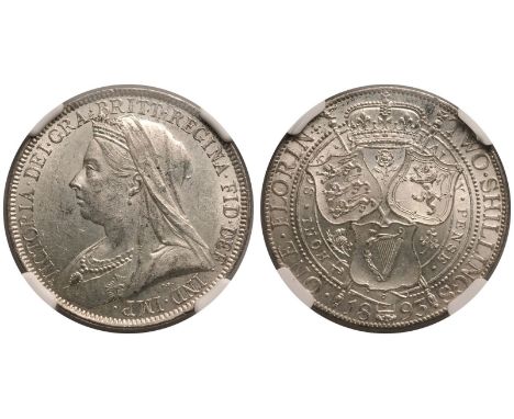 UNITED KINGDOM. Victoria, 1837-1901. Silver Florin, 1893. Royal Mint. Crowned, old and veiled bust of Queen Victoria facing l