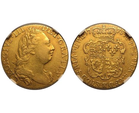 GREAT BRITAIN. George III, 1760-1820. Gold Guinea, 1775. London. Fourth laureate bust of George III facing right. Legend read