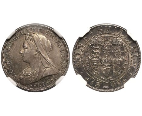 UNITED KINGDOM. Victoria, 1837-1901. Silver Shilling, 1899. Royal Mint. Crowned, old and veiled bust of Victoria facing left;