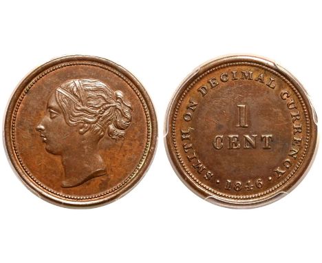 UNITED KINGDOM. Victoria, 1837-1901. Copper Cent, 1846. Birmingham (Smith). Pattern Proof. This is an extremely rare Pattern 