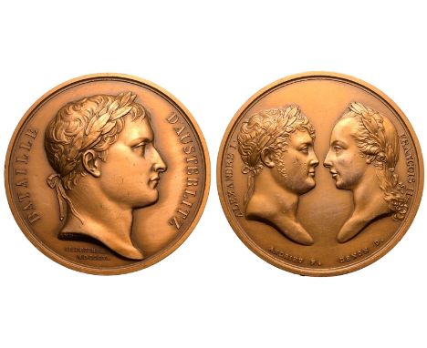 FRANCE. FIRST FRENCH EMPIRE. Napoleon I. Bronze Medal, 1805. Restrike. Dies by Andrieu; Denon, mintmaster. Obv: BATAILLE D'AU