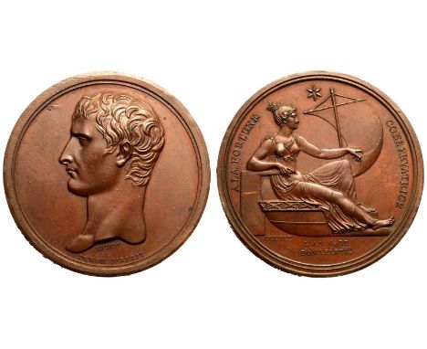 FRANCE. FIRST REPUBLIC. Napoleon Bonaparte, (as Premier Consul). Bronze Medal, 1802-1803. Paris Mint. Dated year 4 of the con