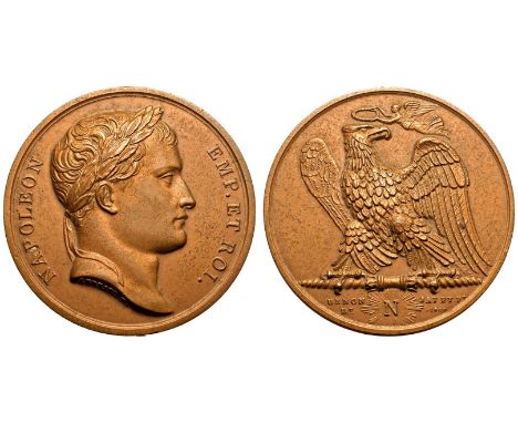 FRANCE. FIRST FRENCH EMPIRE. Napoleon I. Bronze Medal, 1807. Restrike. Commemorating the victories of 1807Dies by Andrieu and