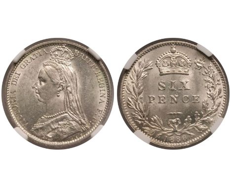 UNITED KINGDOM. Victoria, 1837-1901. Silver Sixpence, 1888. Royal Mint. Jubilee head of Queen Victoria facing left; VICTORIA 